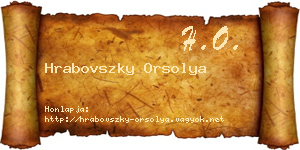Hrabovszky Orsolya névjegykártya